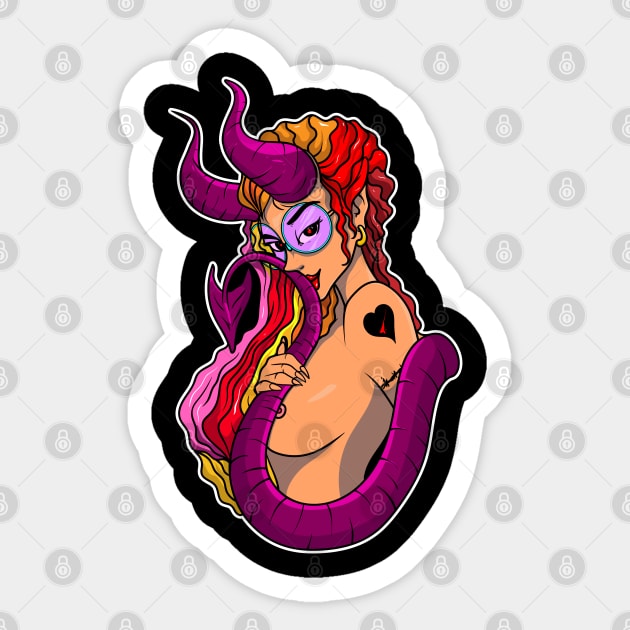 Color Devil Girl Sticker by nelsoncancio